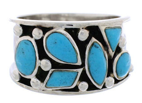 Genuine Sterling Silver Turquoise Jewelry Ring Size 8-1/4 TX28150